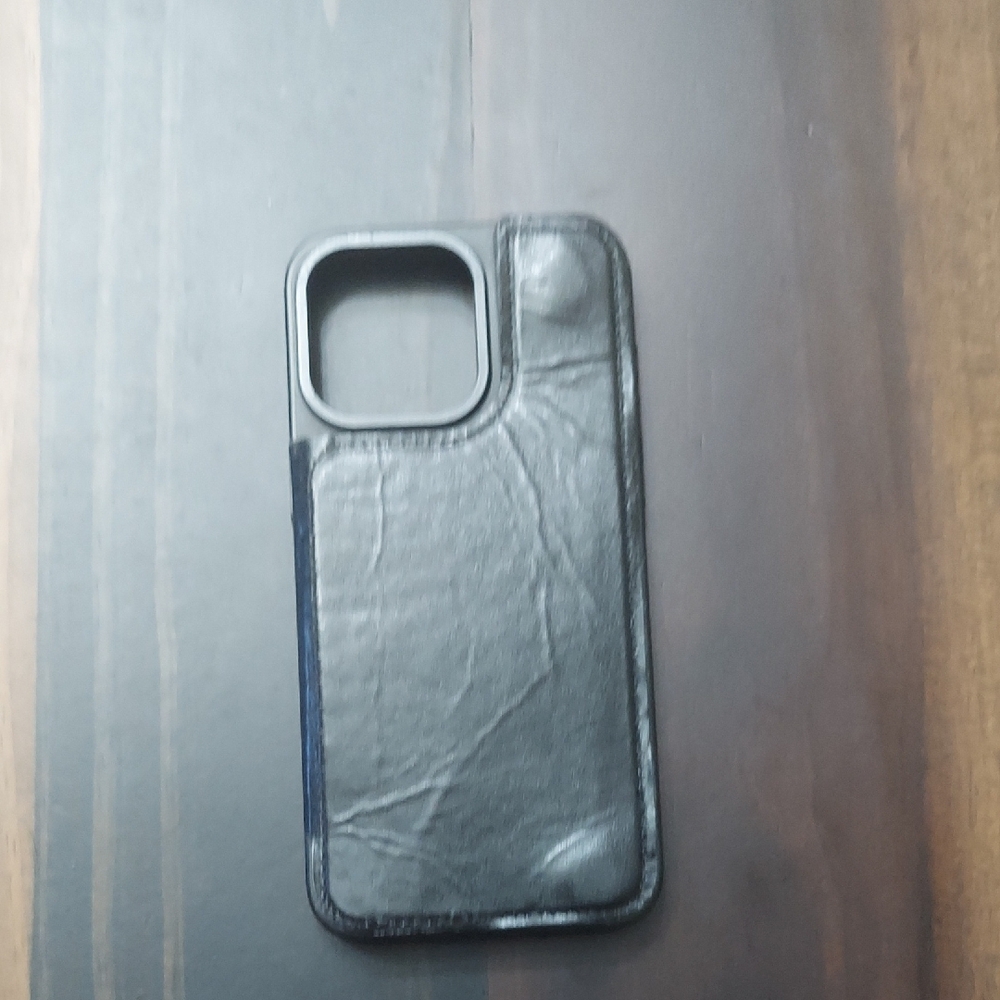 Apple Black Leather-Style Phone Case